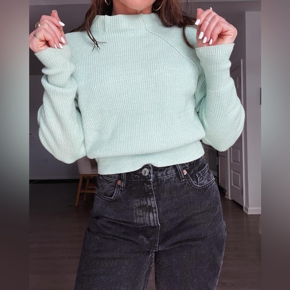 Mint Green Turtleneck Sweater - Picture 2 of 4